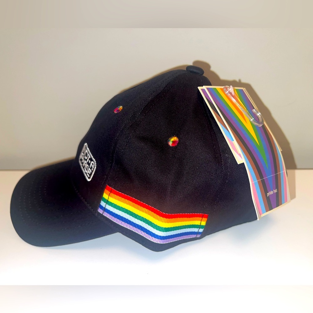 Black Pride Cap with Rainbow Stripe